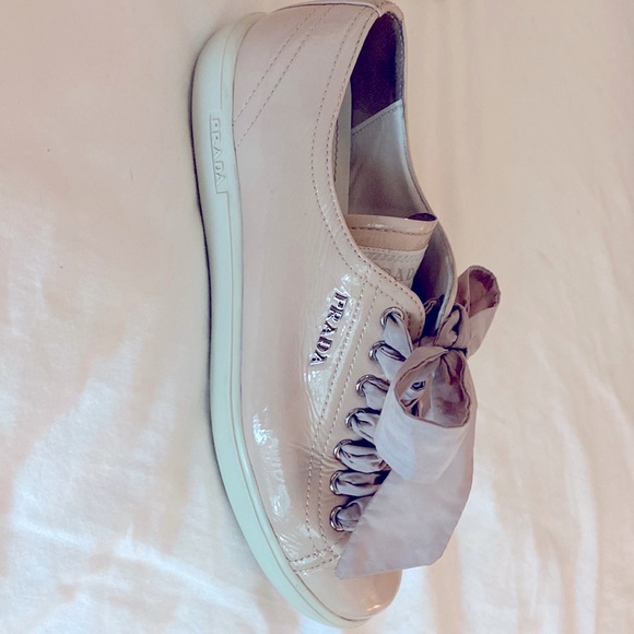 Women’s Prada Pink Patton Leather Sneakers with Original Satin Laces size 36 - Picture 3 of 7